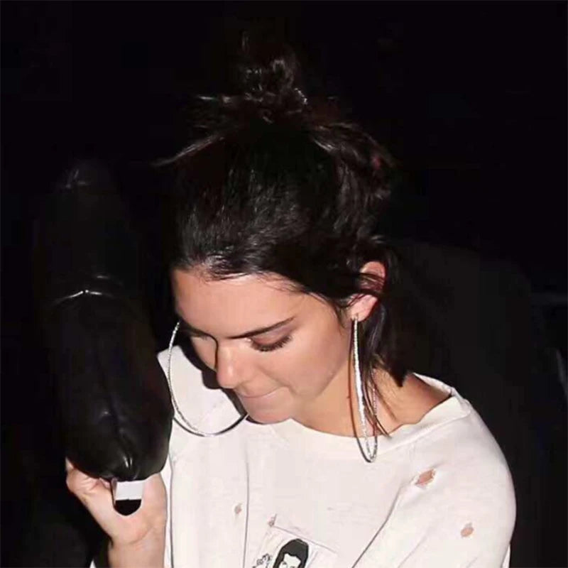 Sparkling Rhinestone Crystal Big Hoop Earring