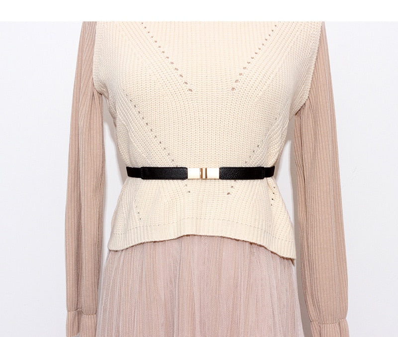 Simple Waist Elastic Dress Sweater Suit Jacket Thin Belts 8