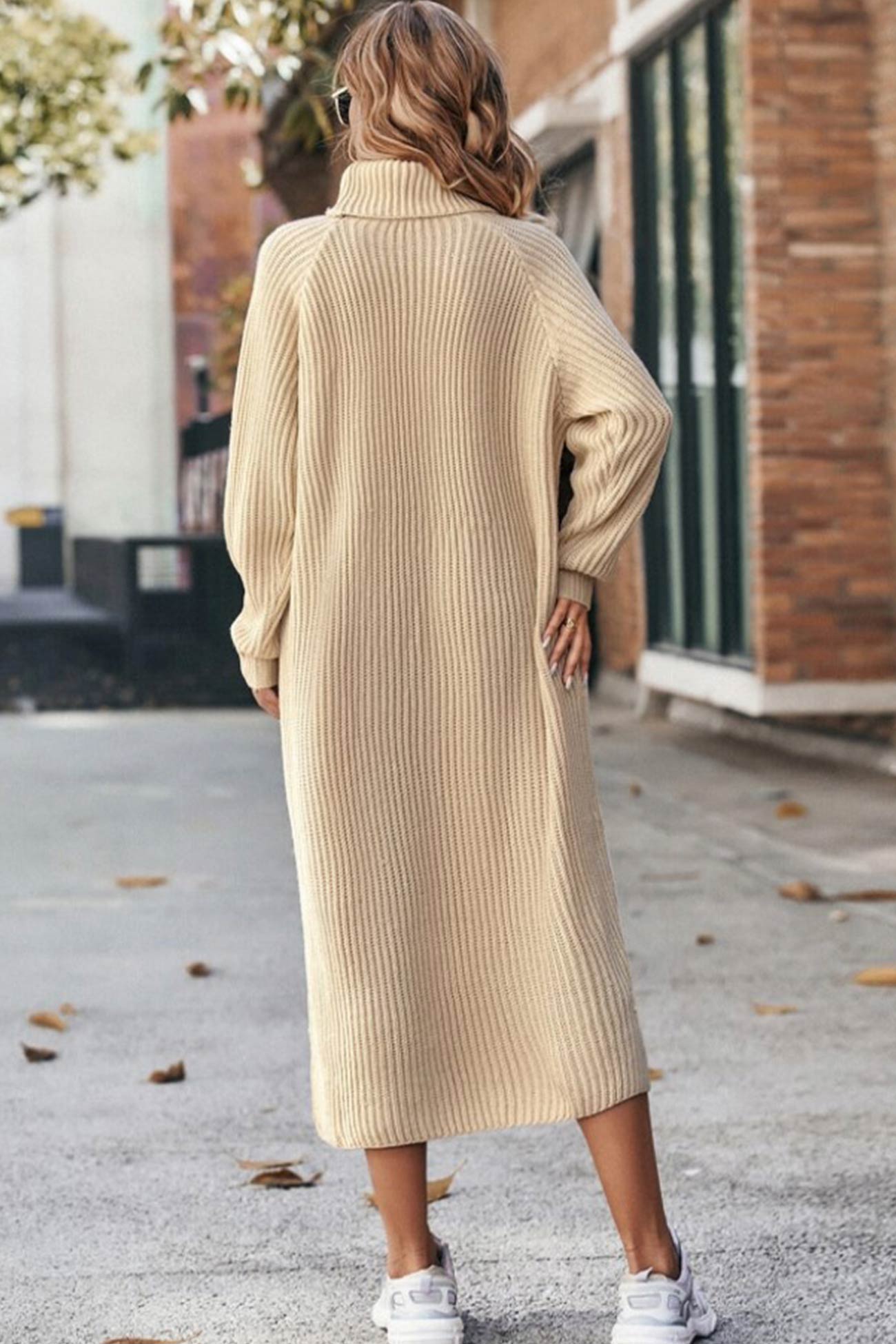 AROLORA High Neck Ribbed Knit Midi Dress for Chic Style