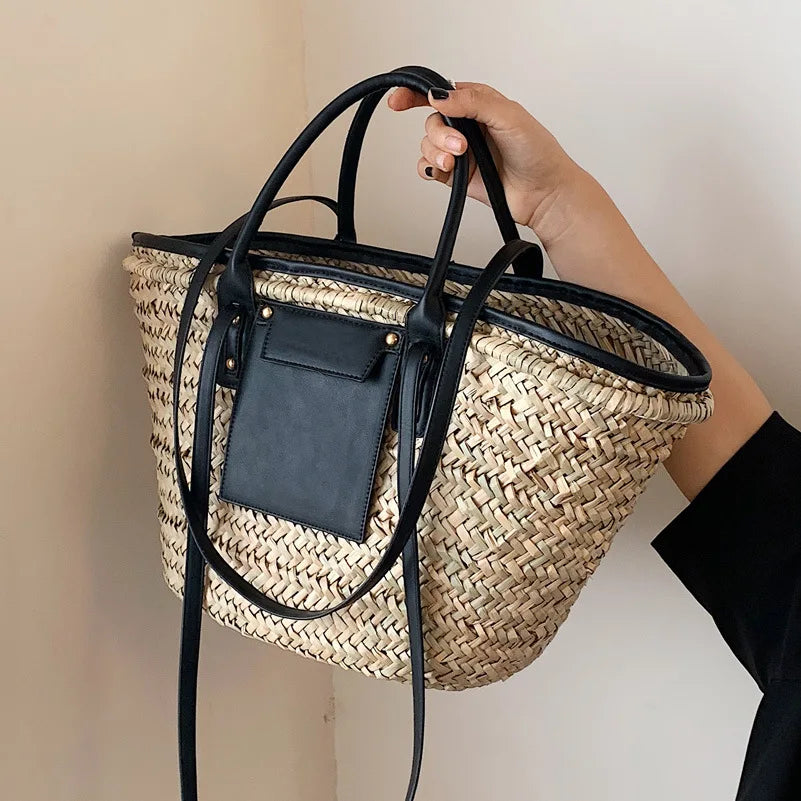 High Quality Straw Summer Tote Beach Handbag