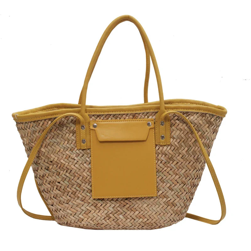 High Quality Straw Summer Tote Beach Handbag