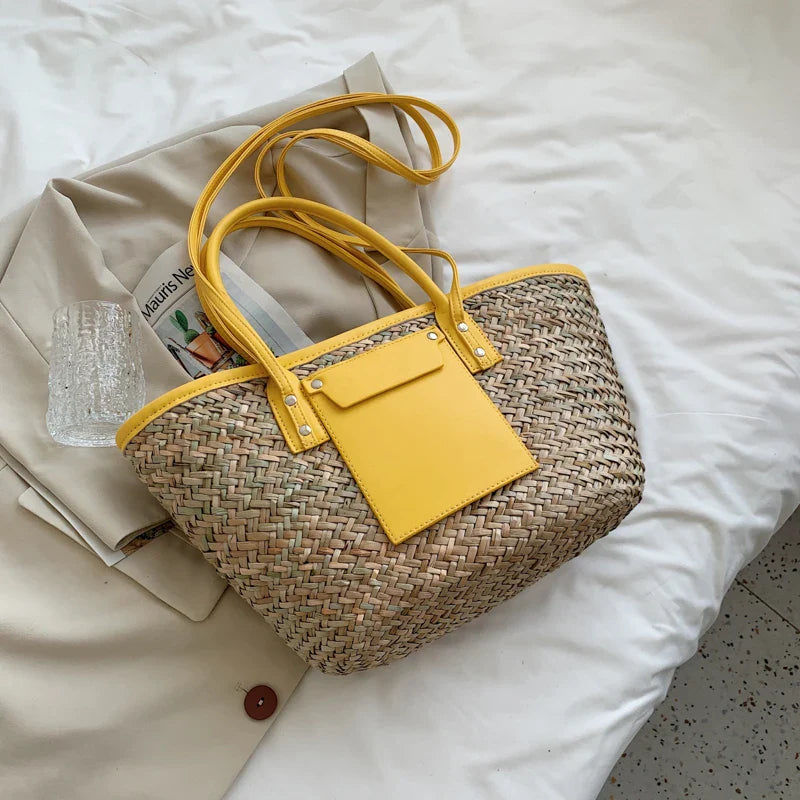 High Quality Straw Summer Tote Beach Handbag