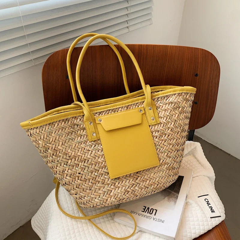High Quality Straw Summer Tote Beach Handbag
