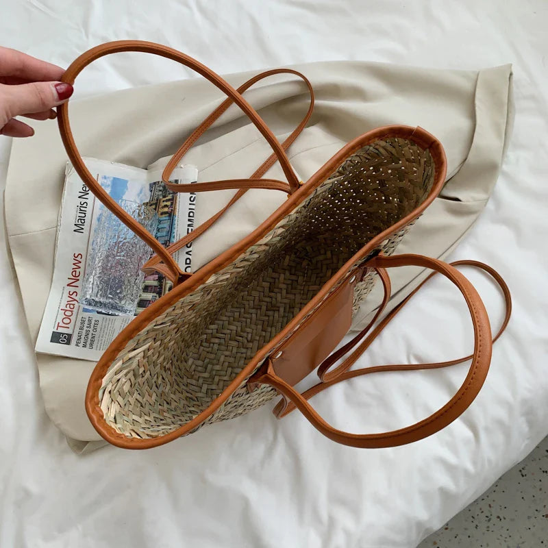 High Quality Straw Summer Tote Beach Handbag