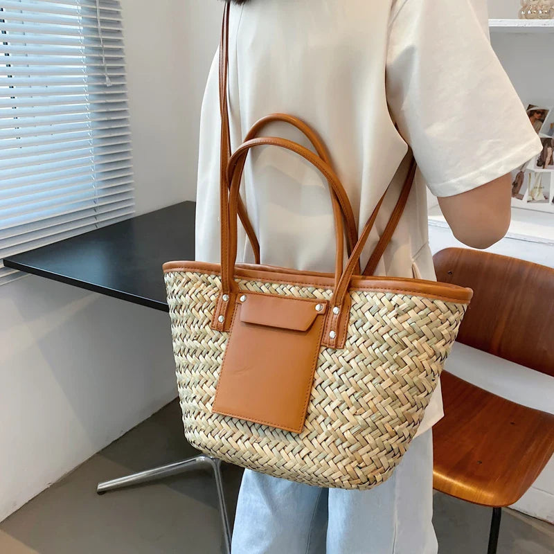 High Quality Straw Summer Tote Beach Handbag