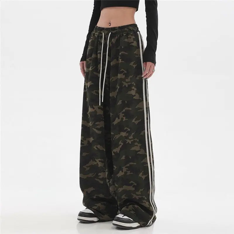 Camouflage Striped Loose Jogging Pants