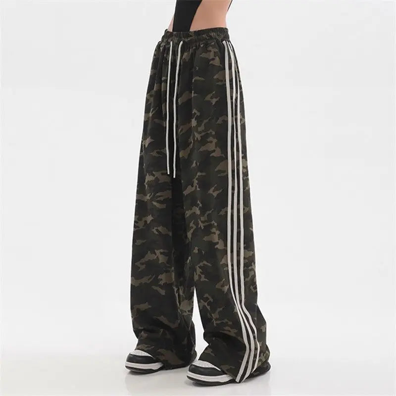 Camouflage Striped Loose Jogging Pants