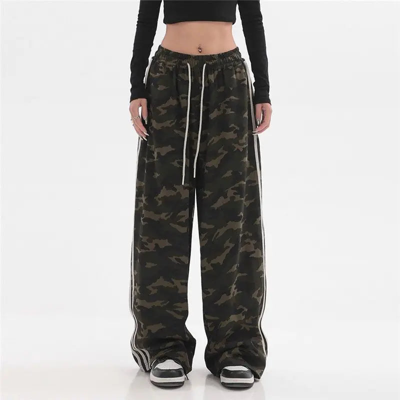 Camouflage Striped Loose Jogging Pants