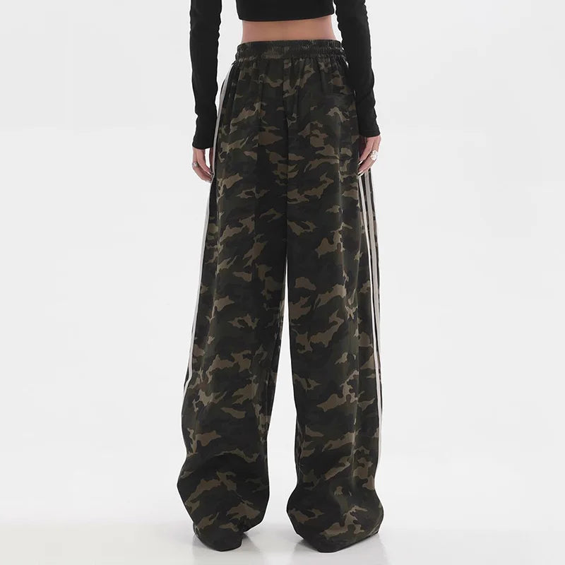 Camouflage Striped Loose Jogging Pants