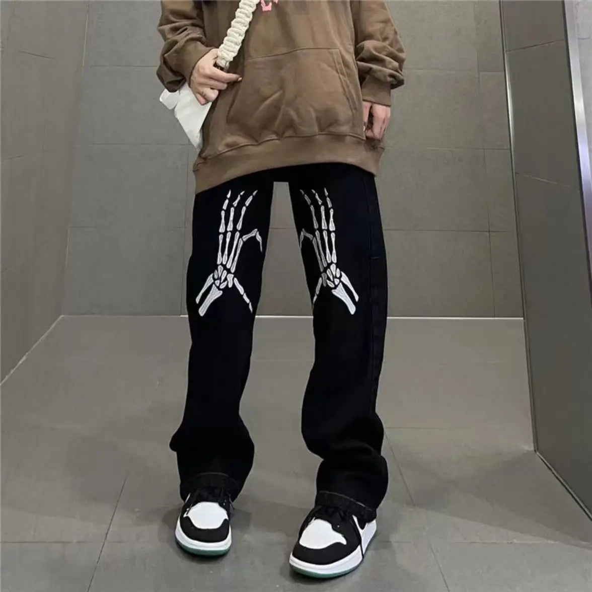 Y2K Black Embroidered Jeans Pants