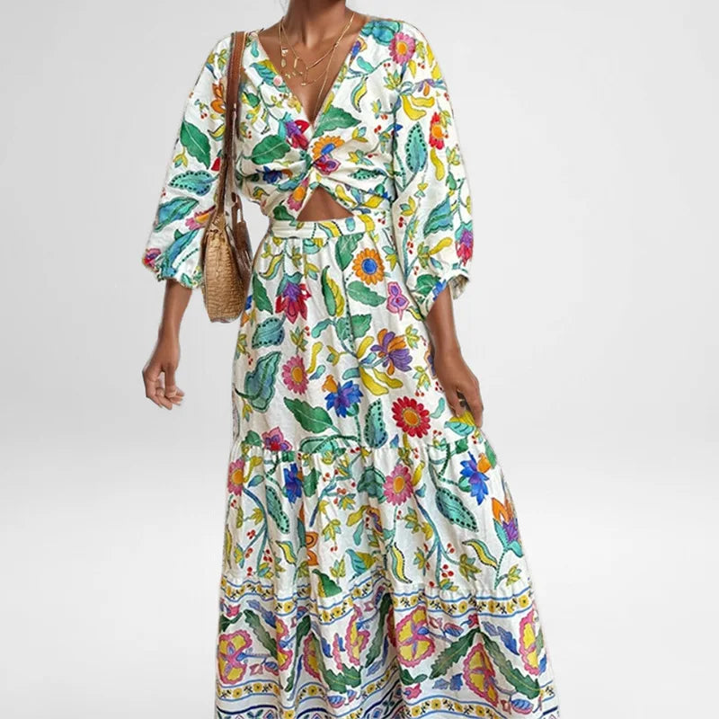 Sexy Waist Cinching Floral Dress