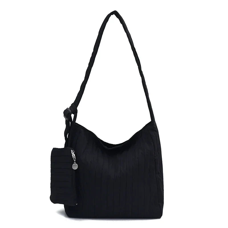 High-Quality Nylon Pleated Zipper Crossbody