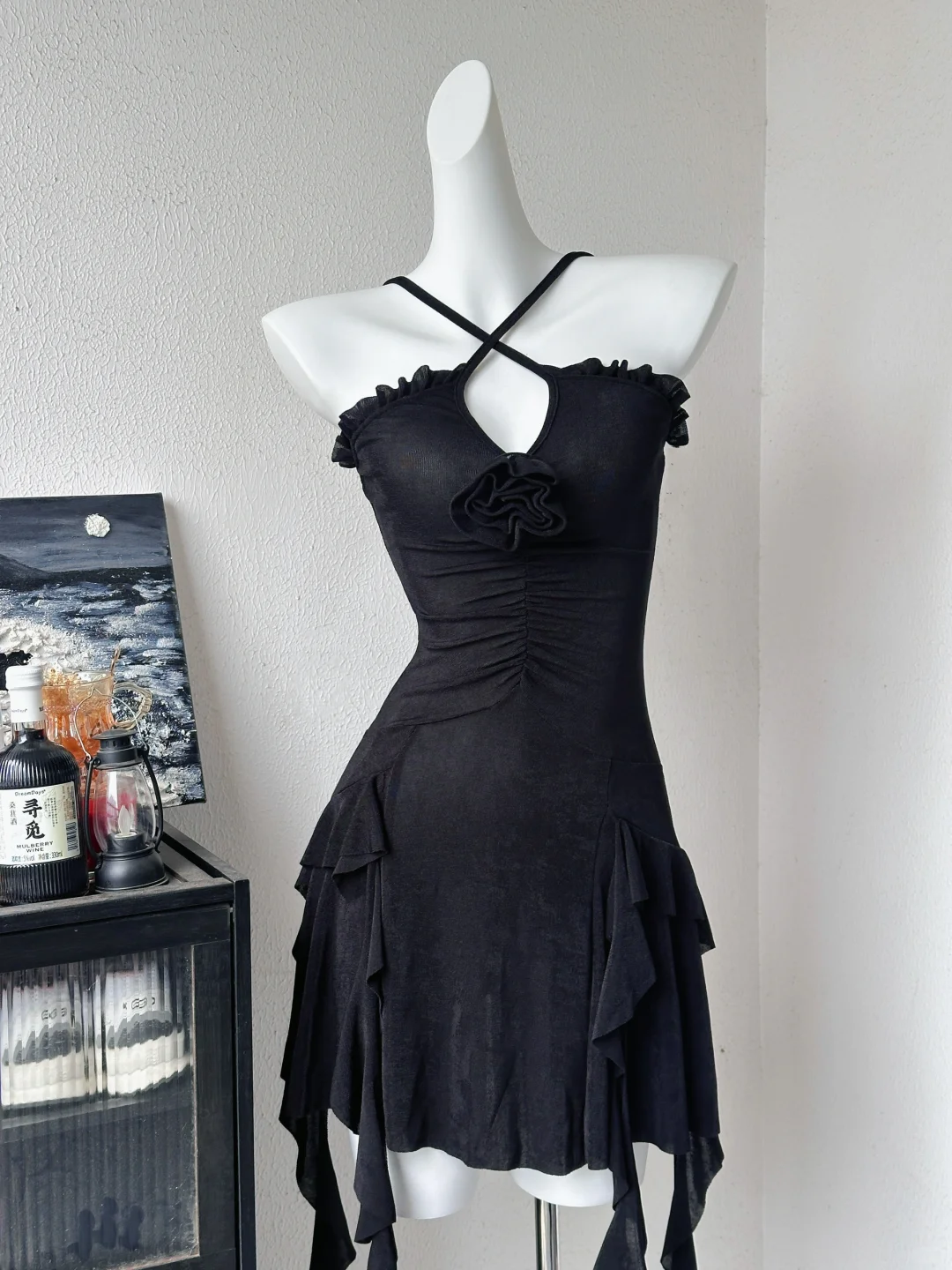 Sexy Black Halter Short Party Dress Cocktail Dress S647