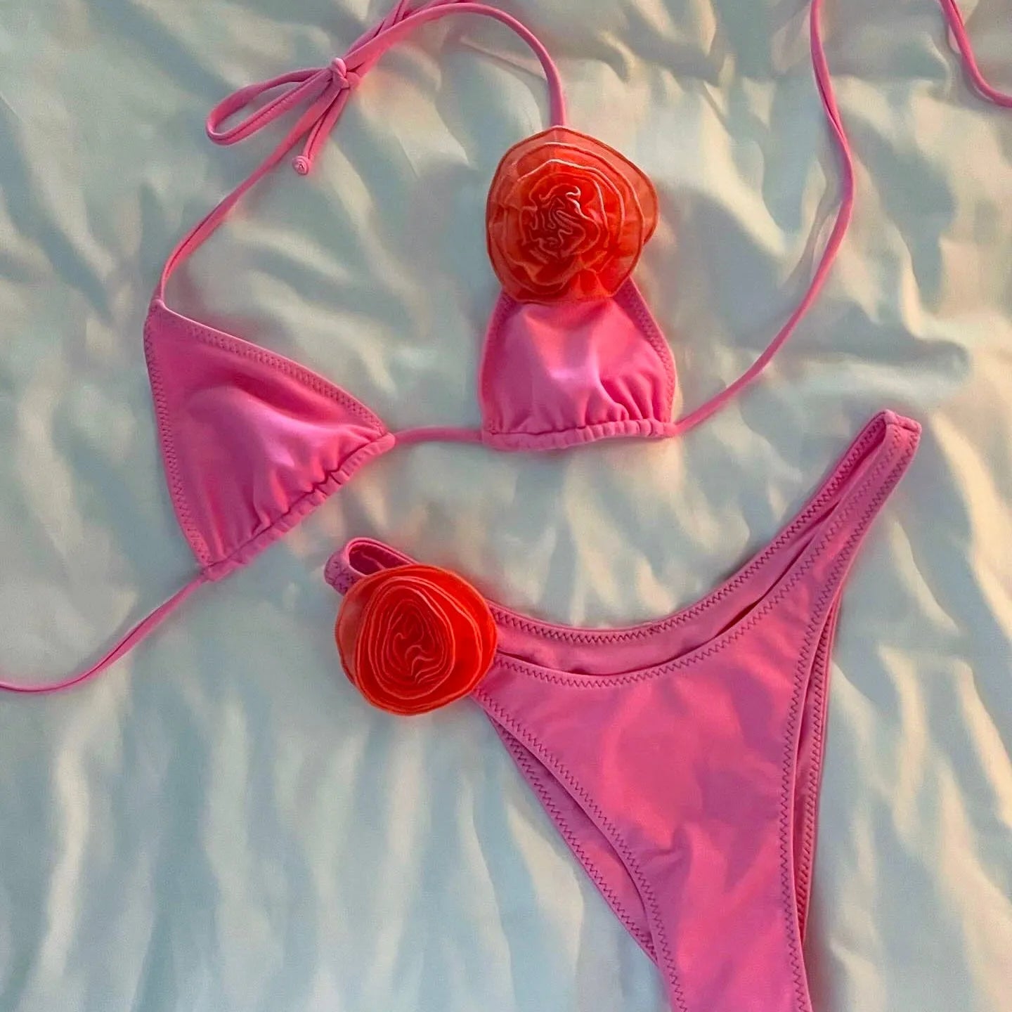 Malibu Floral Embellished Adjustable Tie Bikini