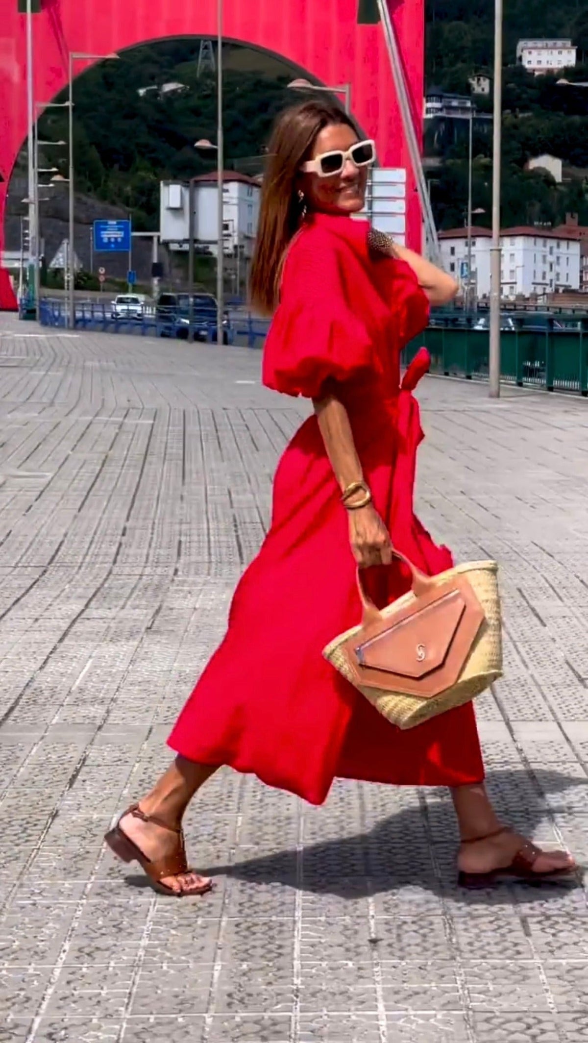 Collar Button Front Long Sleeve High Split Shirt Midi Dress - View 4
