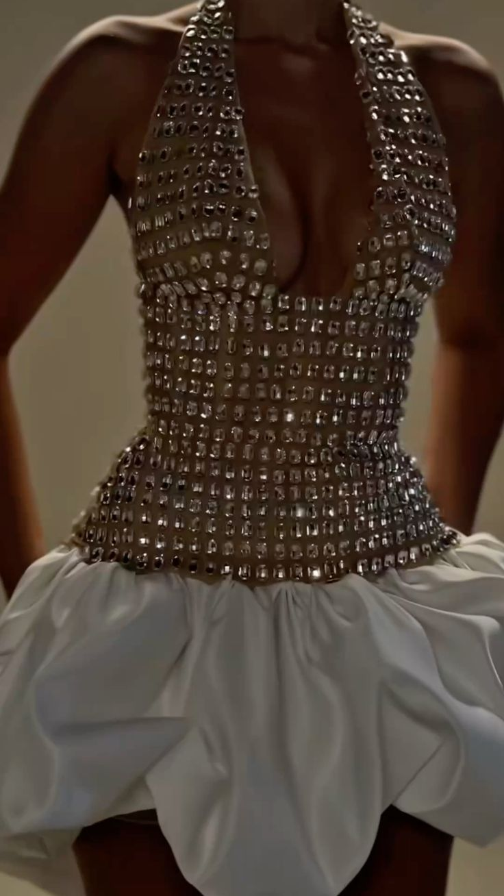Gorgeous V Neck Halter White Satin Beaded Short 8th Grade Homecoming Dress Sexy Cocktail Dress D378