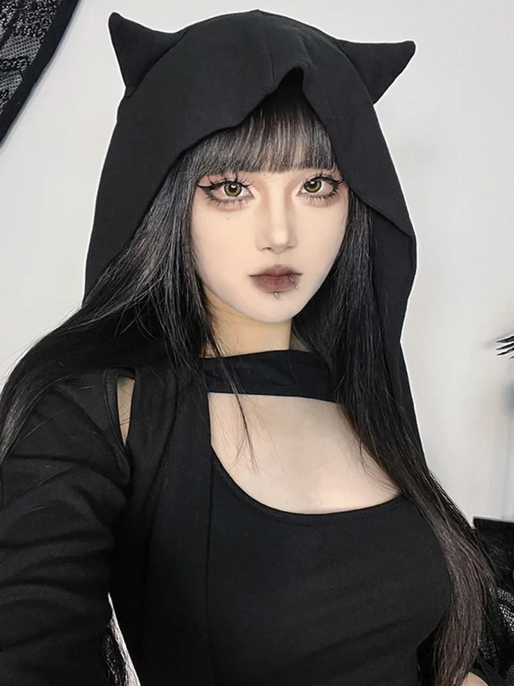 Hooded Shrug Long Sleeve Bodycon Mini Dress Set