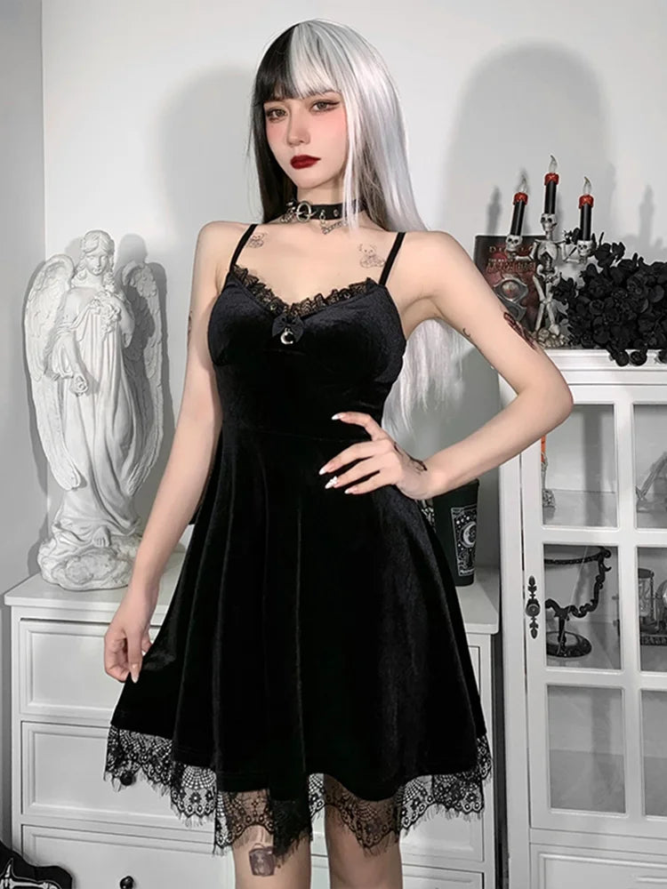 Velvet Spaghetti Strap Backless Corset Mini Dress - View 2
