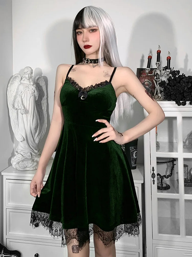 Velvet Spaghetti Strap Backless Corset Mini Dress - View 3