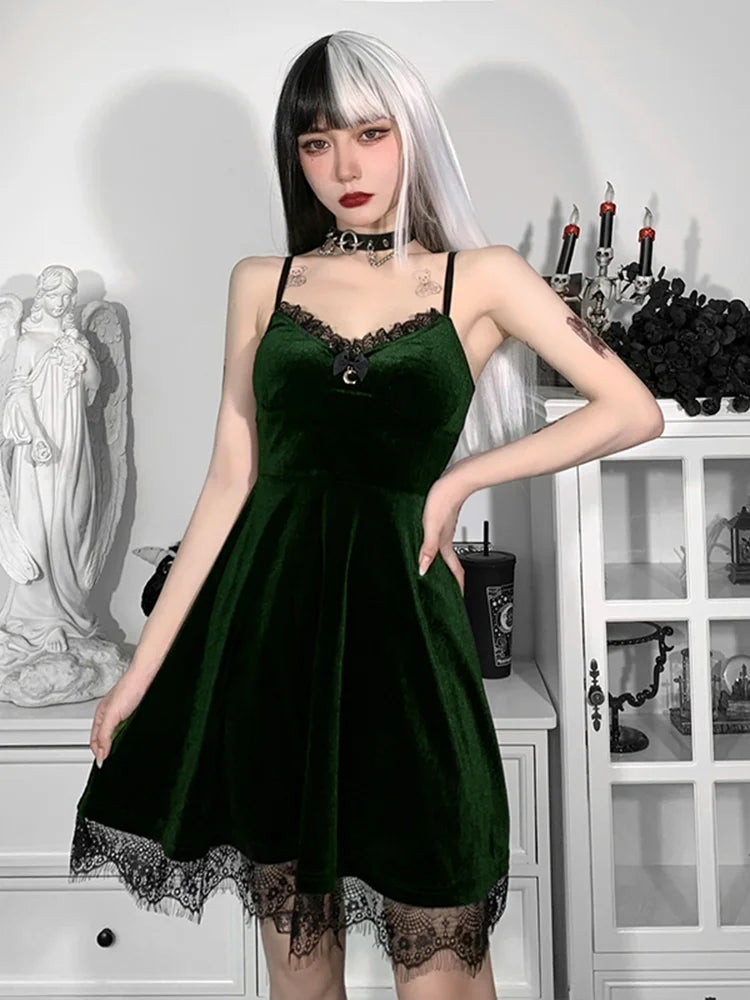 Velvet Spaghetti Strap Backless Corset Mini Dress - View 8