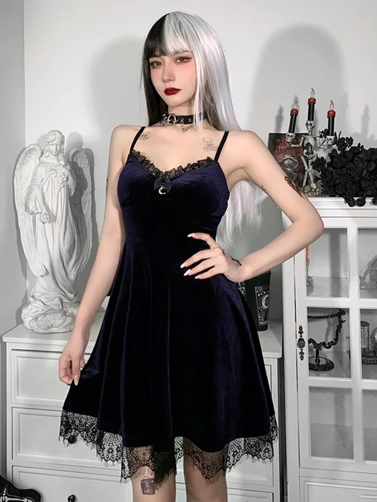 Velvet Spaghetti Strap Backless Corset Mini Dress - View 4