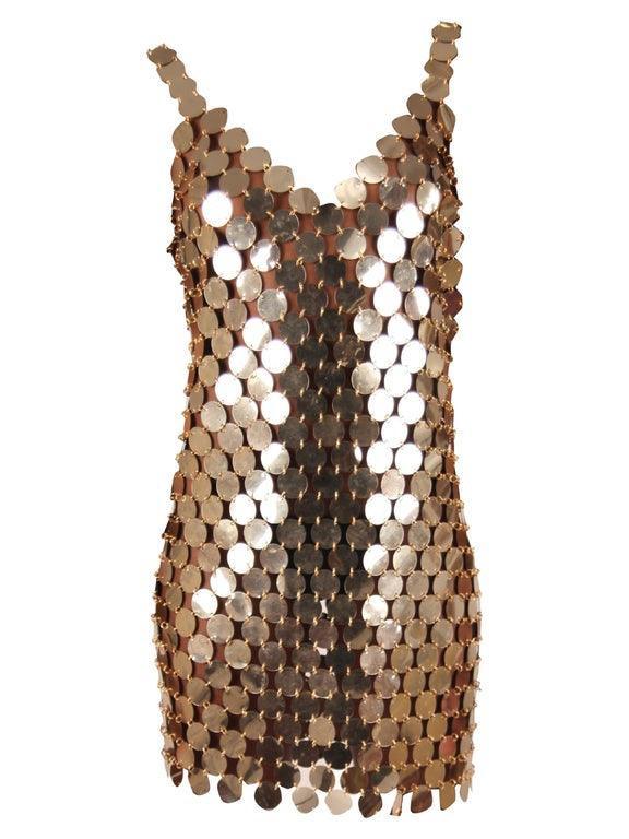 Irene Chainmail Mini Dress In Gold