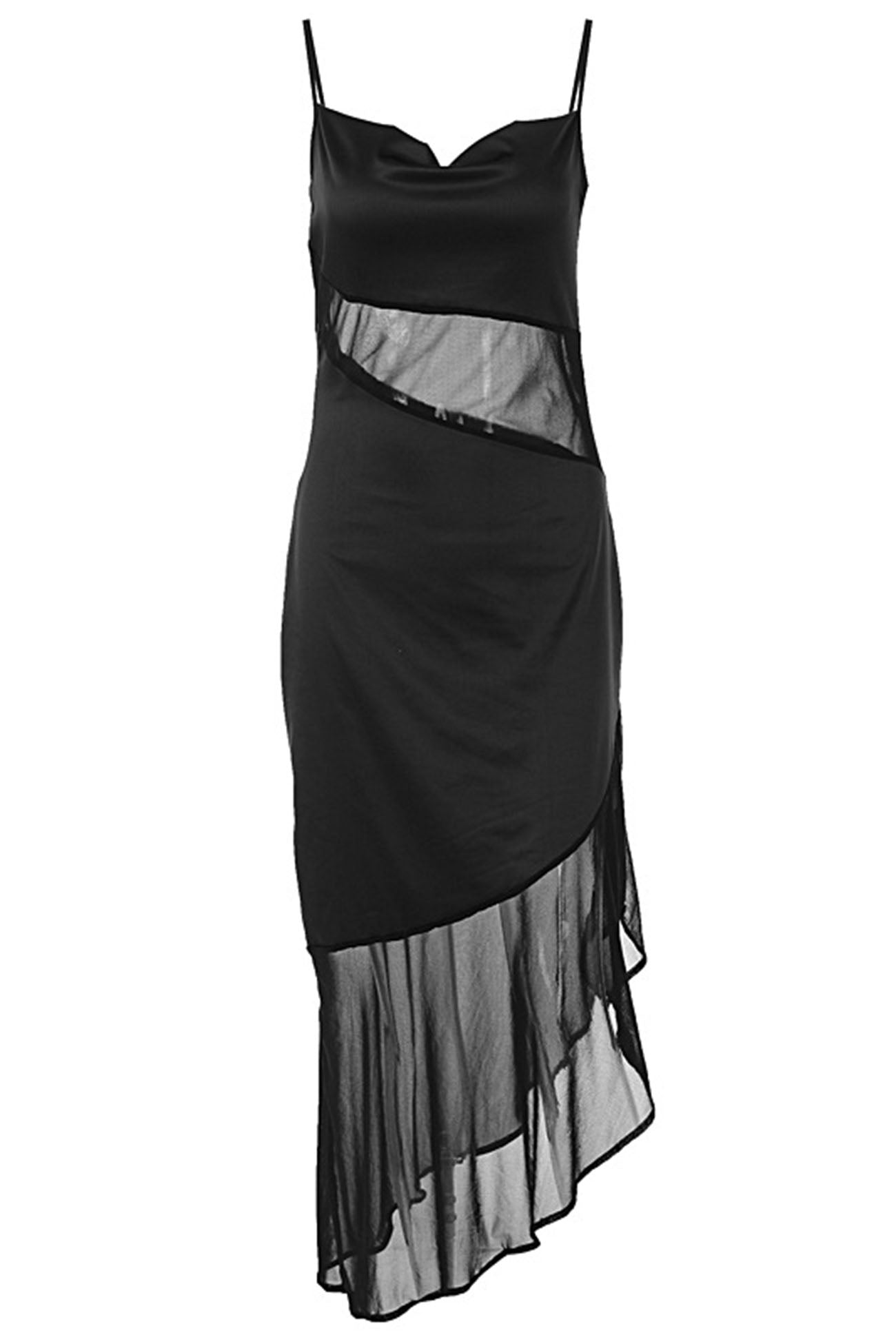 Irregular Mesh Patchwork Cami Dress