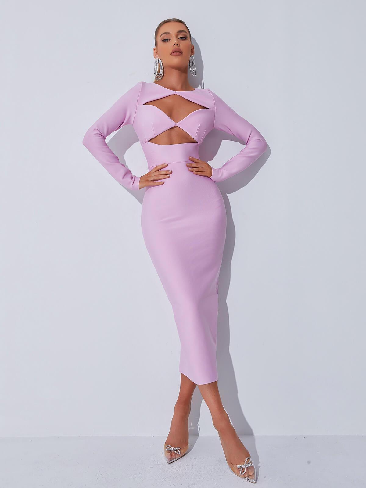 Isobel Long Sleeve Cutout Bandage Dress