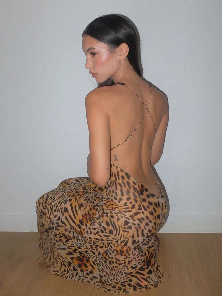 Tie Dye Floral Chiffon Vacation Dress