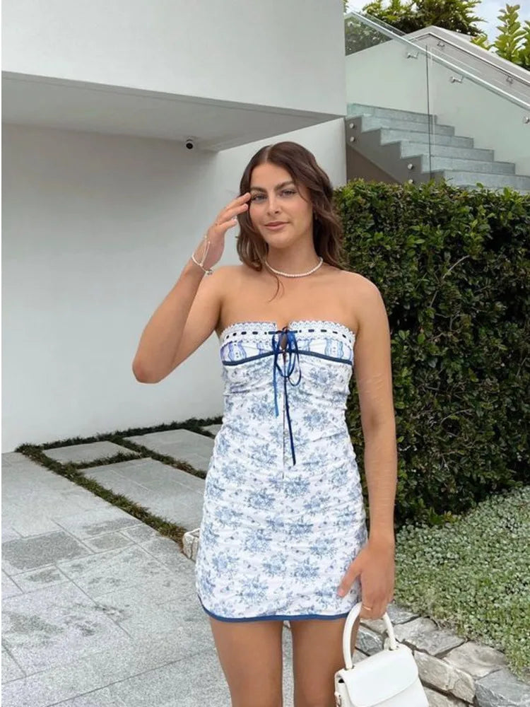 Floral Printed Mini Vacation Dress