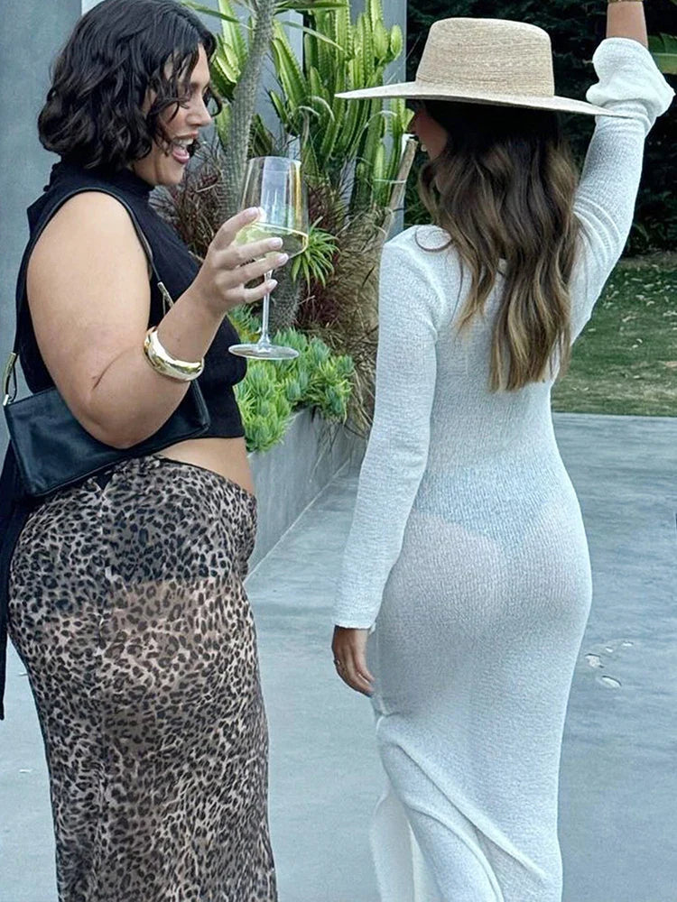 Knitted See Through Maxi Vacation Dress