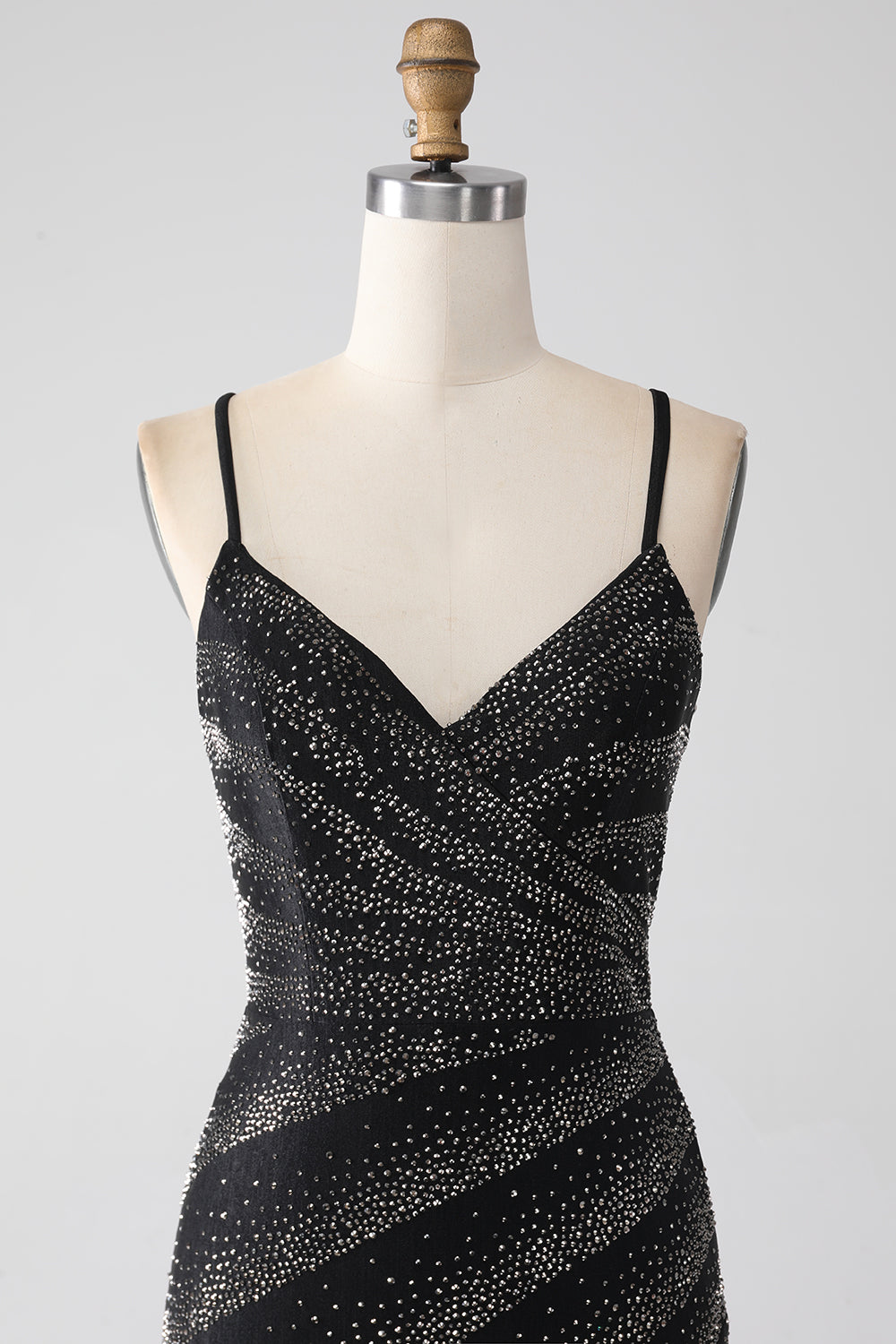 Mermaid Beaded Black Prom Dress with Slit