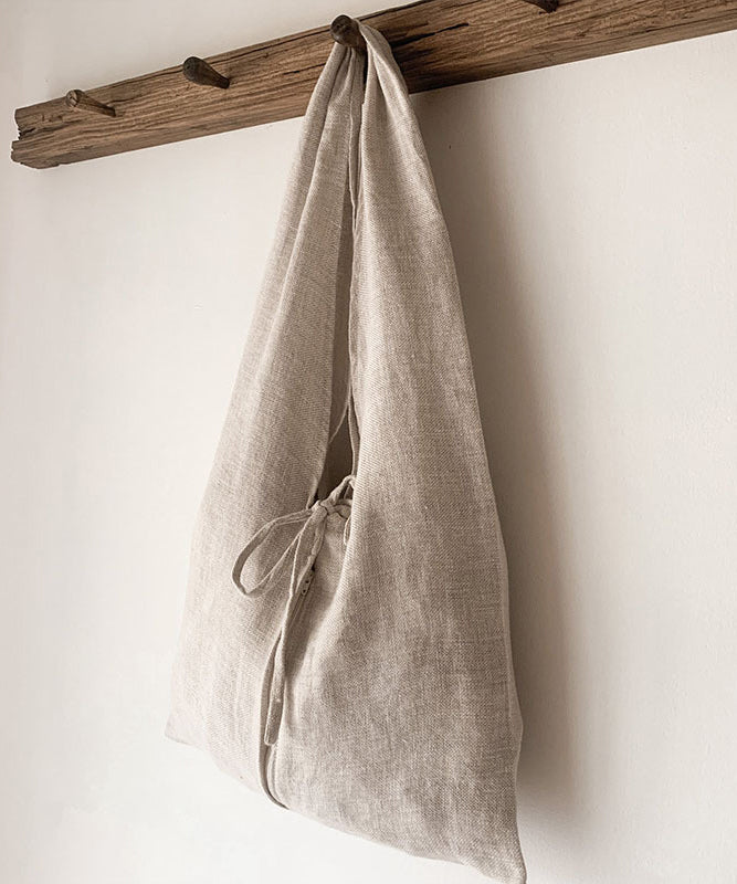 Japanese Linen Large Capacity Lace Up Shoulder Bag