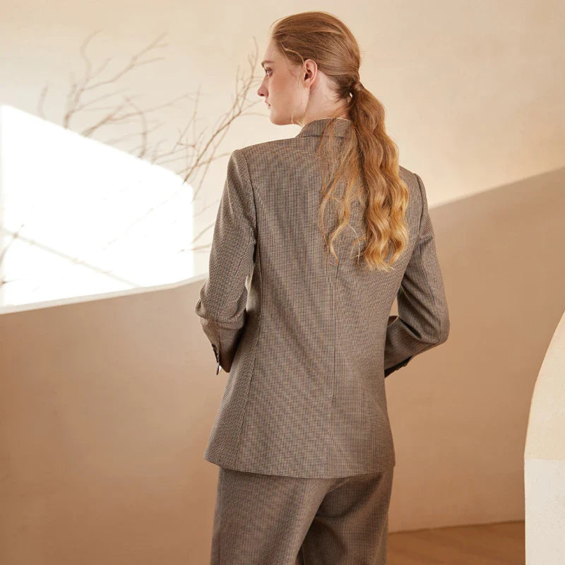 Formal Business Australian Wool Office Luxurious Stylish Houndstooth Blazer - Fashionpara