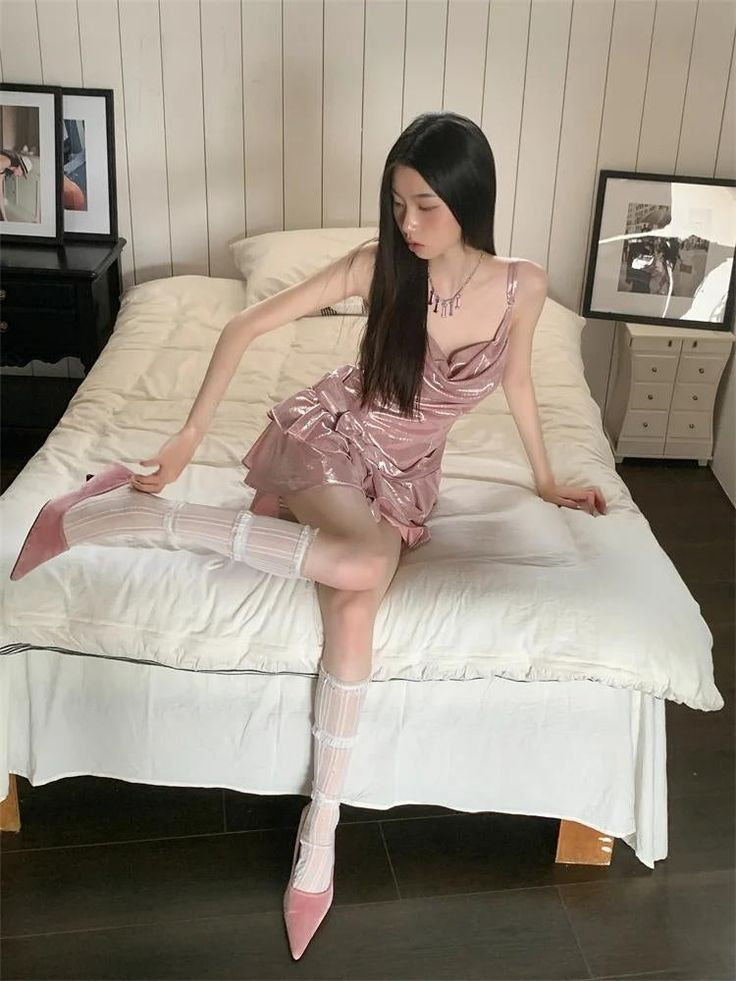 Simple Pink Spaghetti Straps Satin A Line Layered Homecoming Dress Cocktail Dress S232