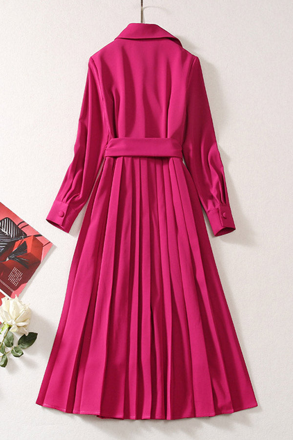 Elegant Purple Double Breasted Trench Coat Dress for Women