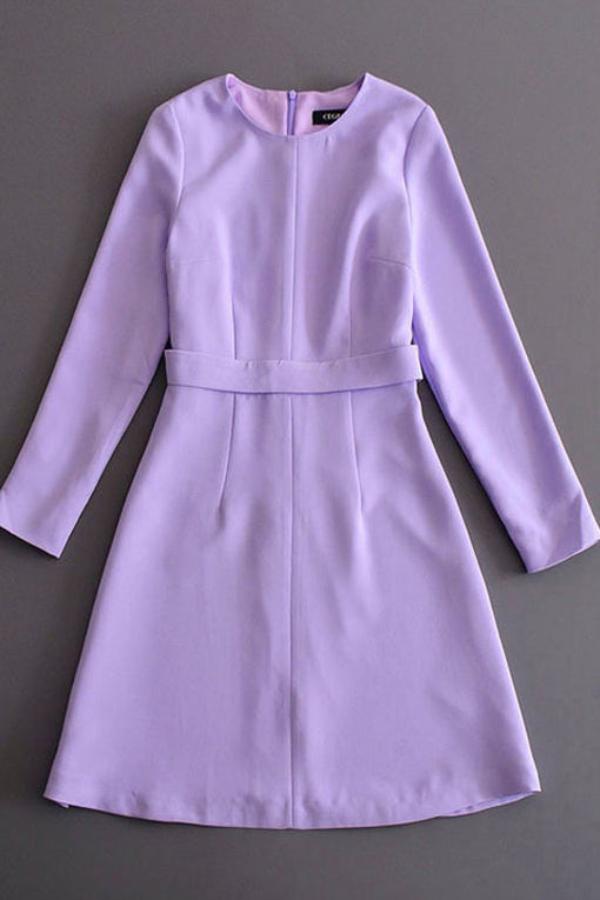 Kate Middleton Elegant Lilac Long Sleeves Cocktail Dress
