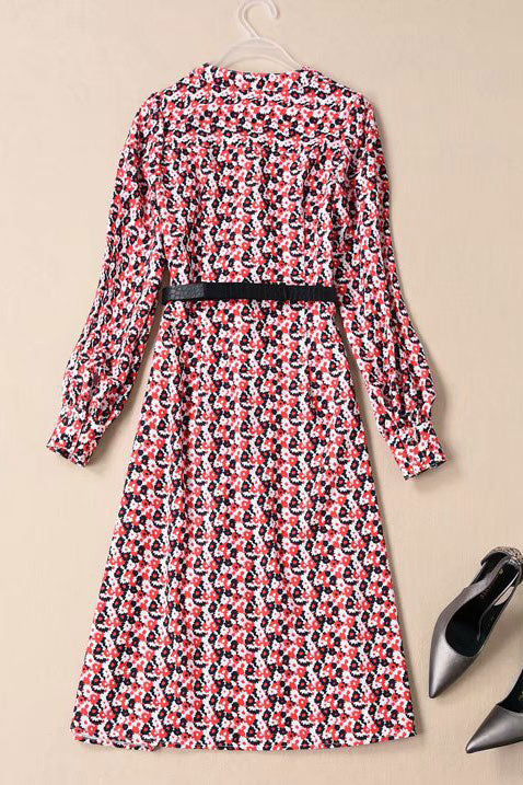 Kate Middleton Floral Print Casual Shirt Dress