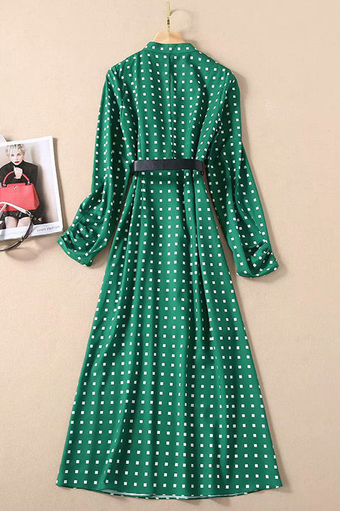 Kate Middleton V-Neck Geometric Print Dress With Belt