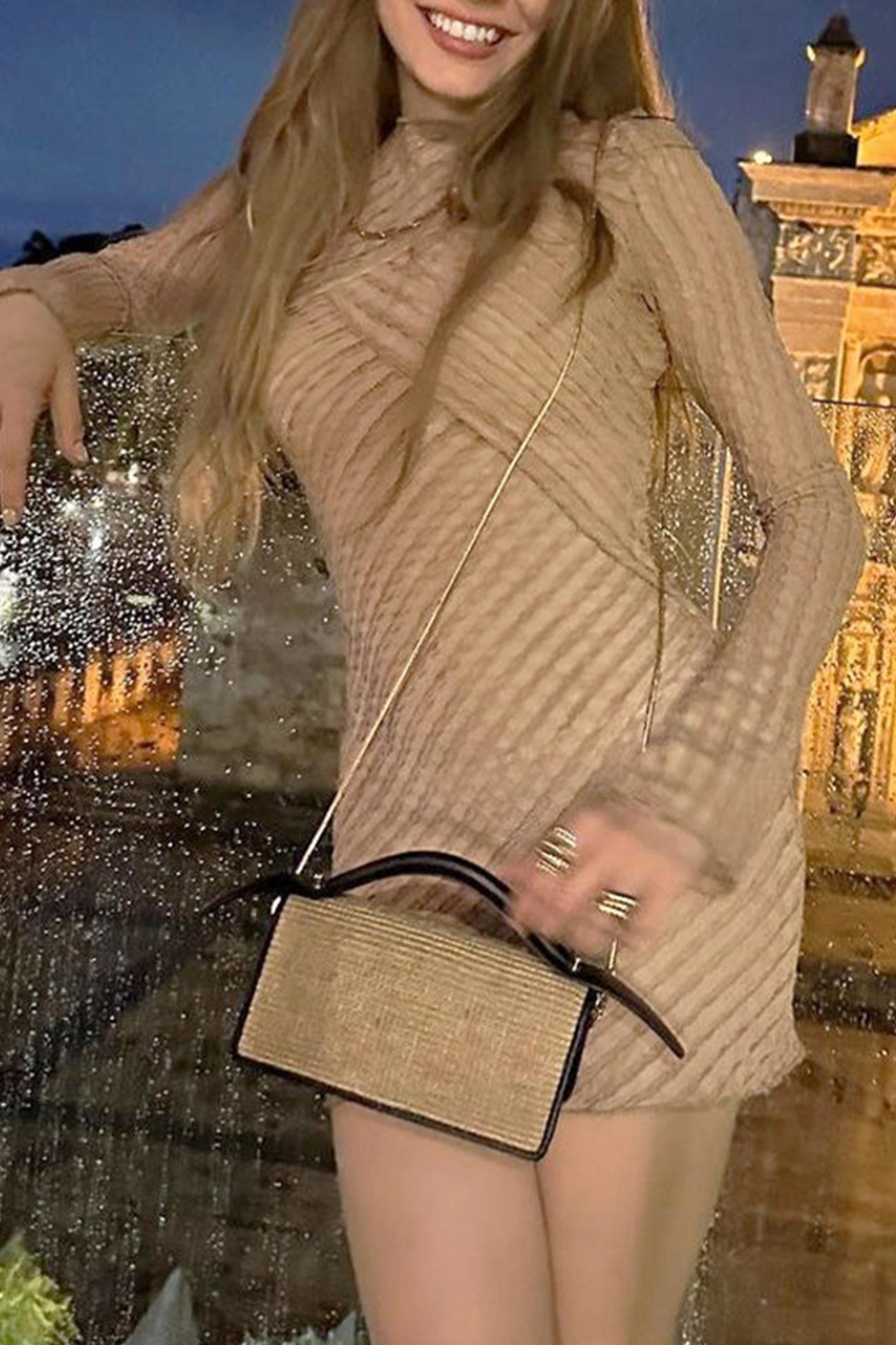 Khaki Hollow Out Pack Hip Dress