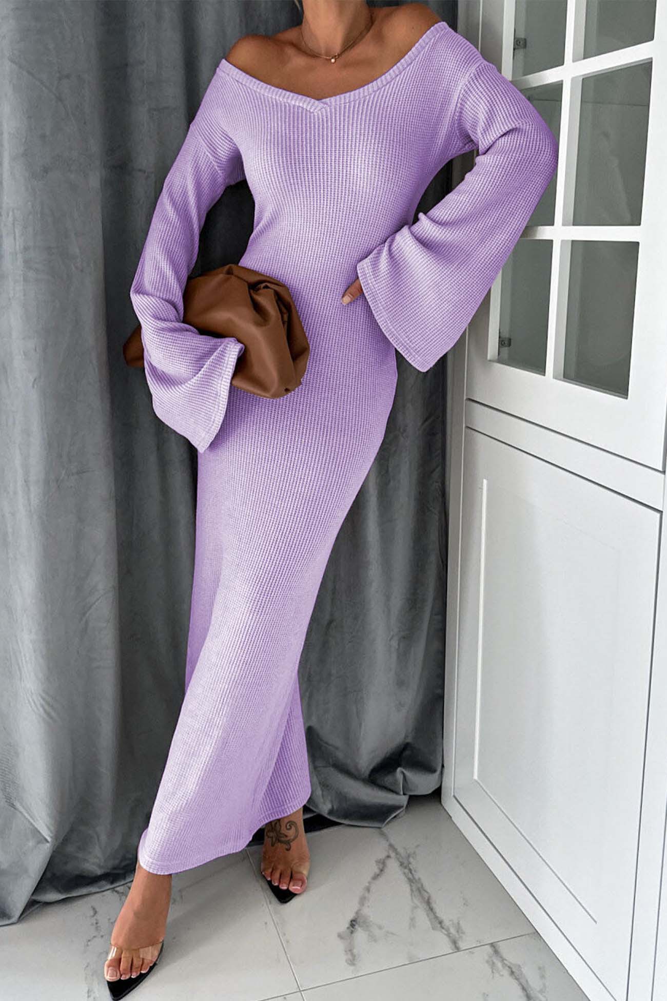 Knitted Bell Sleeve Mermaid Dress