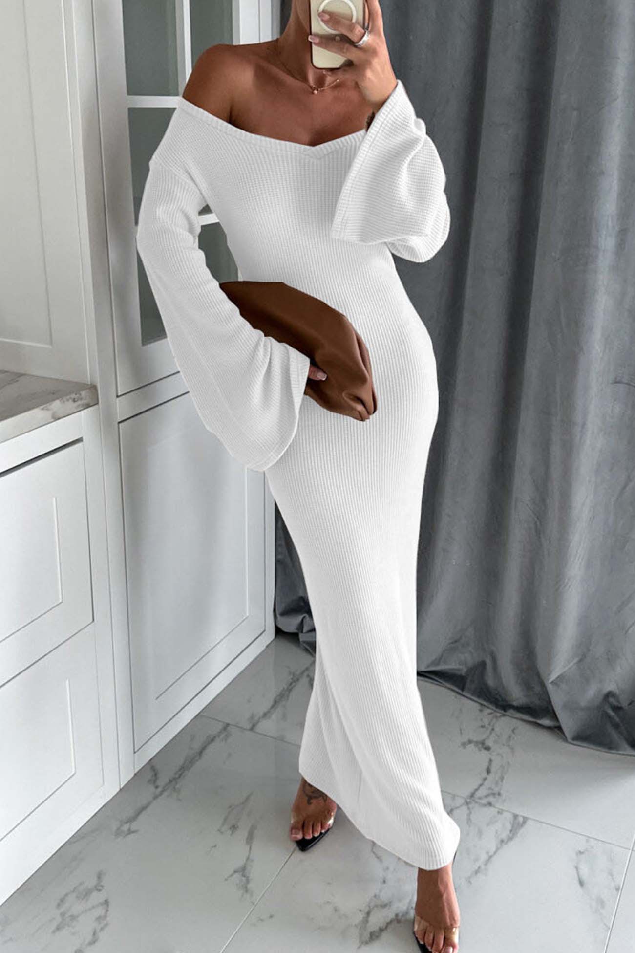 Knitted Bell Sleeve Mermaid Dress