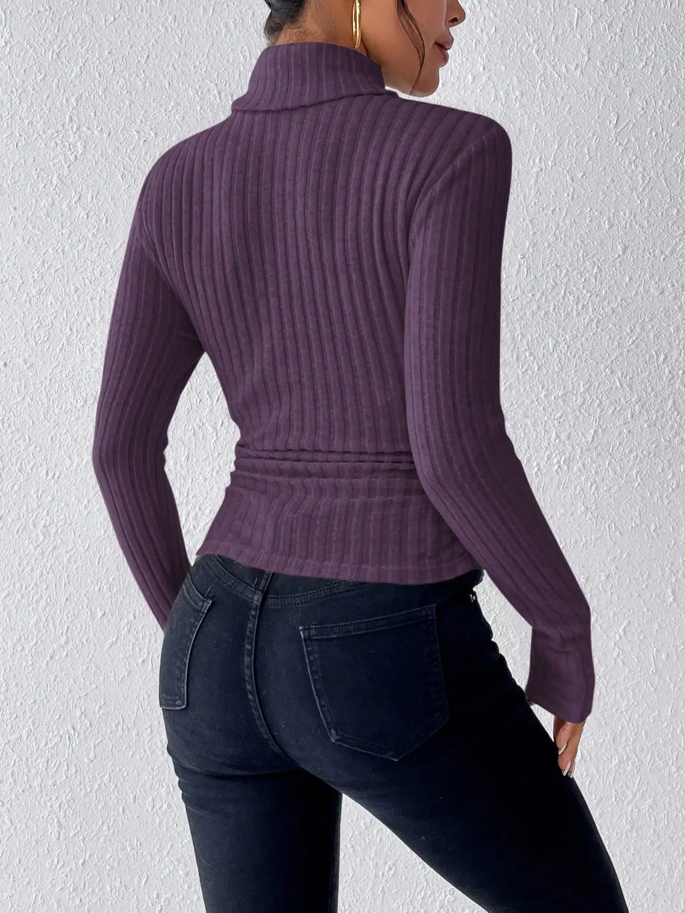 Slim Fit Half Turtleneck Sweater for Women - Stylish Knit Top