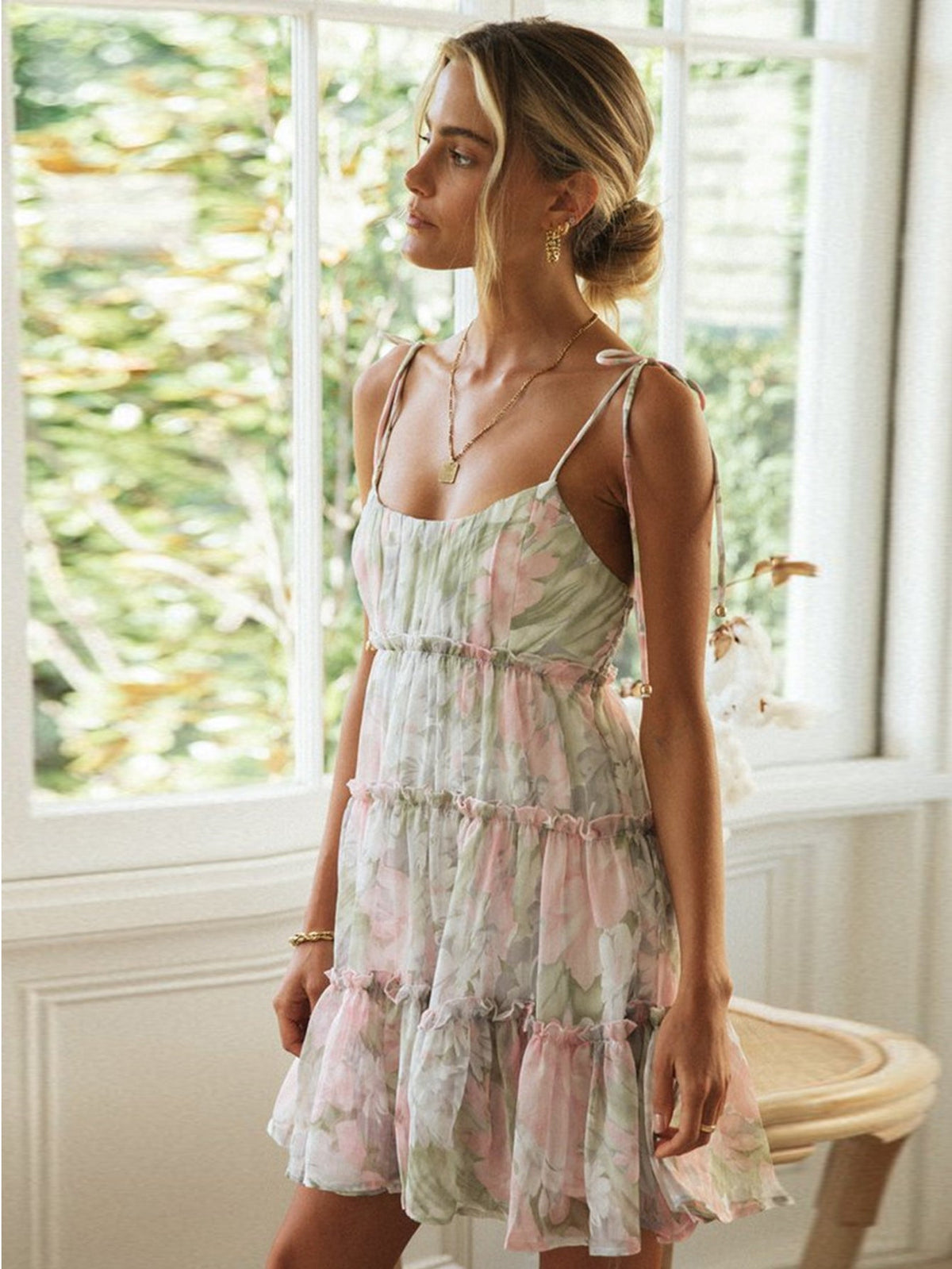 KittenAlarm - Knot Floral Print Dress