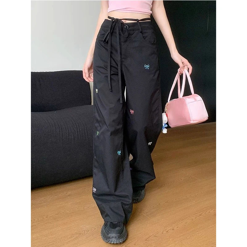 Korean Butterfly Embroidered Pants