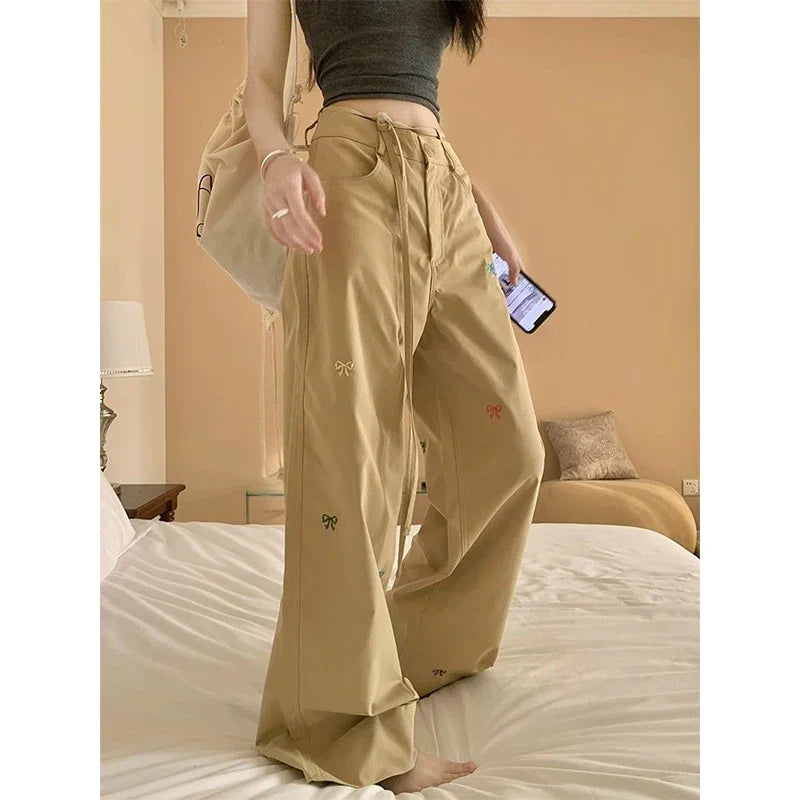 Korean Butterfly Embroidered Pants