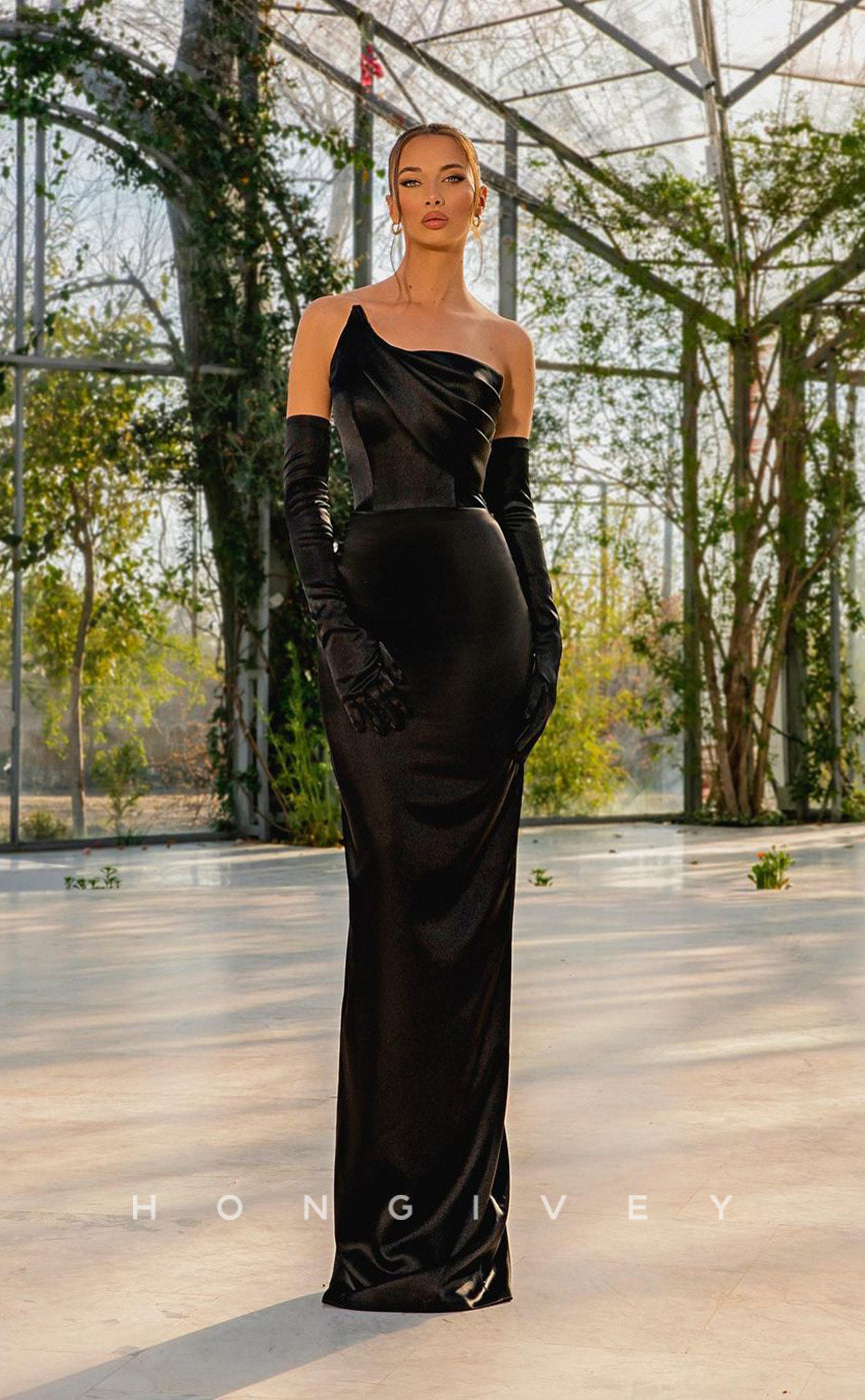 L0987  - Couture Asymmetrical Draped Mermaid Prom Evening Party Formal Dress - Fashionpara