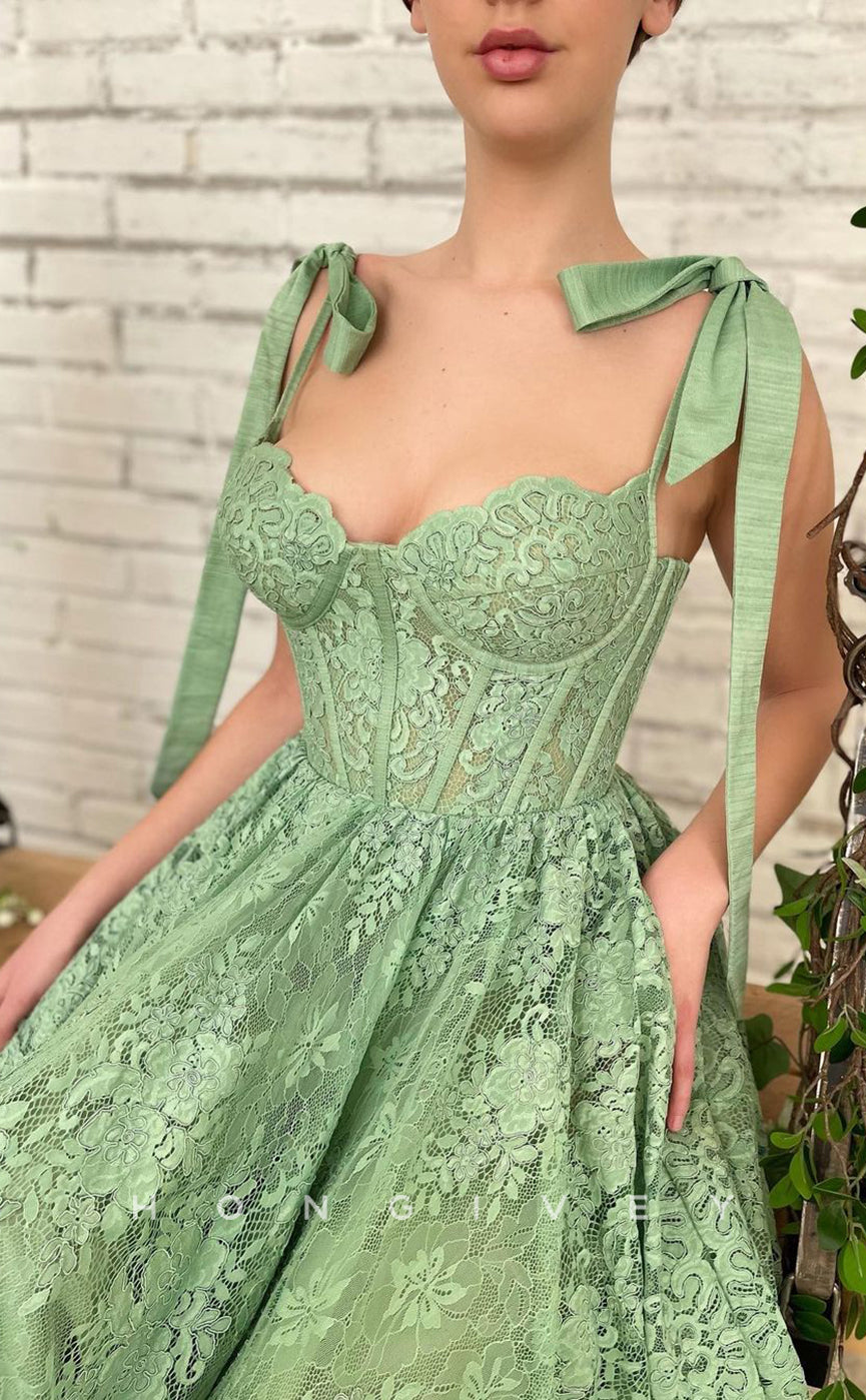 L1198 - Sweet Fully Floral Lace Tiered Party Prom Evening Formal Dress - Fashionpara