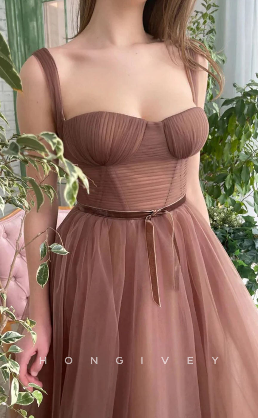 L1271 - Illusion Ruched Tiered Bow Detail Formal Party Evening Prom Dress - Fashionpara