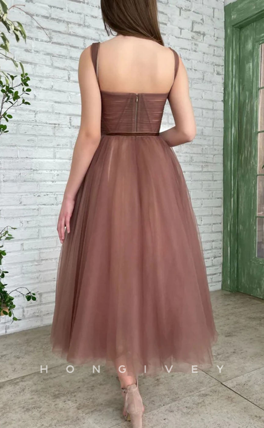 L1271 - Illusion Ruched Tiered Bow Detail Formal Party Evening Prom Dress - Fashionpara